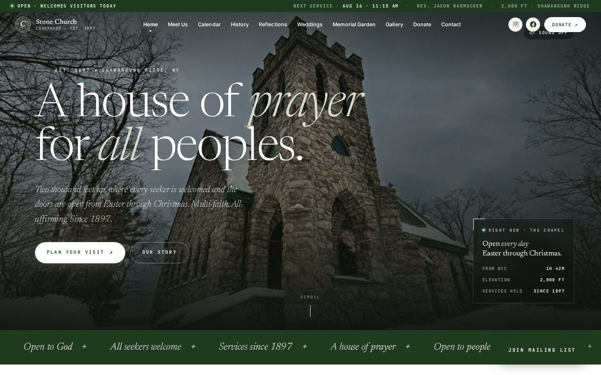 Cragsmoor Stone Church homepage